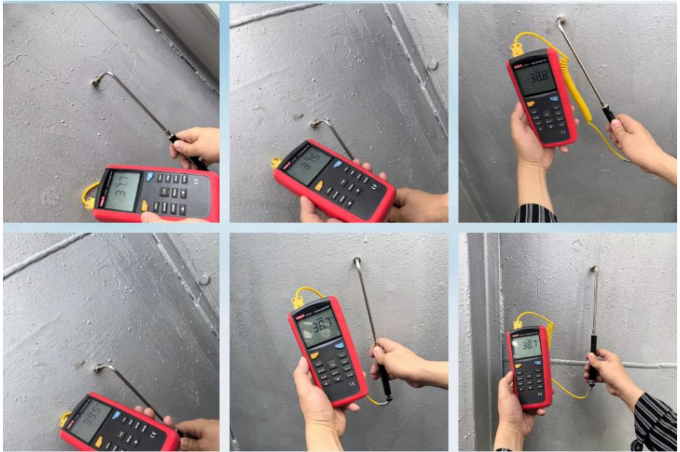 Post-retrofit furnace wall surface temperature measurement