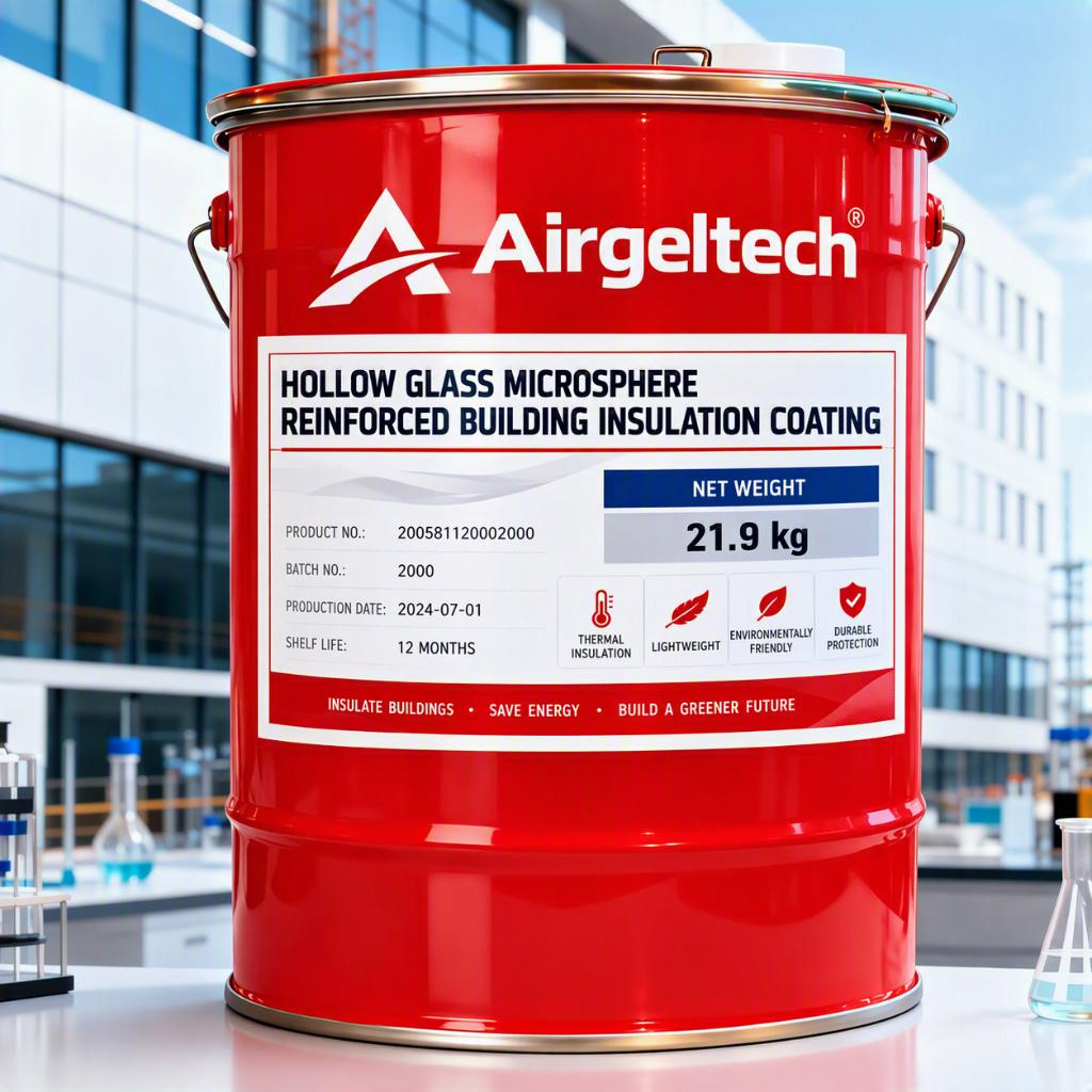 Airgeltech Hollow Glass Microspheres incorporated into a thermal insulation coating formulation for building envelope applications.